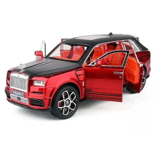 Image of Alokik Enterprise 1:24 Red Rolls Royce Cullinan Masory Diecast Metal Pull Back Car with 6 Openable Doors Decoration car