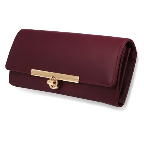 Image of ALSU Women's Maroon Hand Clutch Wallet Purse