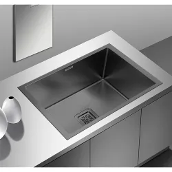 ALTON Stainless Steel, Handmade Single Bowl Kitchen Sink With Basket