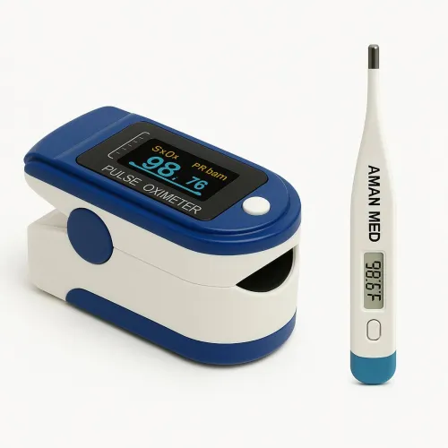 Image of Aman Med PULSE OXIMETER WITH DIGITAL THERMOMETER HEALTH CARE APPLIANCE COMBO