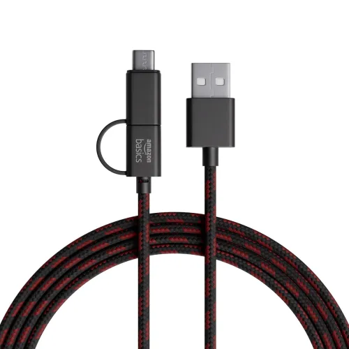 Image of amazon basics 2-in-1 Type-C and Micro USB Braided Cable
