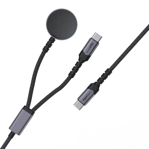 Image of amazon basics 2in1 USB 27W Cable With Smart Watch Charge