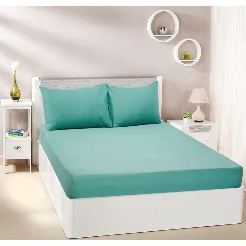 Image of Amazon Basics 300 Thread Count Cotton Sateen Fitted Sheet Set