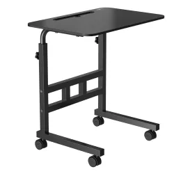 amazon basics Adjustable Height Wooden Table with Wheels |.