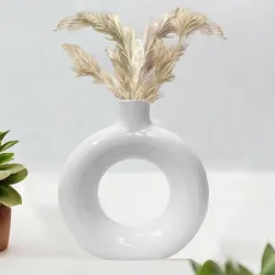 Amazon Basics Artisan Crafted Ceramic Donut Shaped Vase