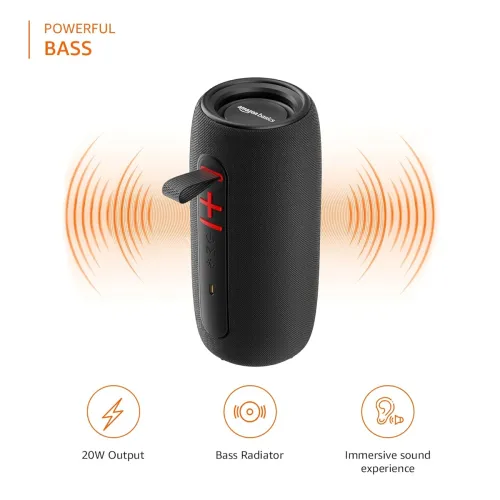 Image of amazon basics Bluetooth 20W Speaker, with TWS Function, Powerful Bass