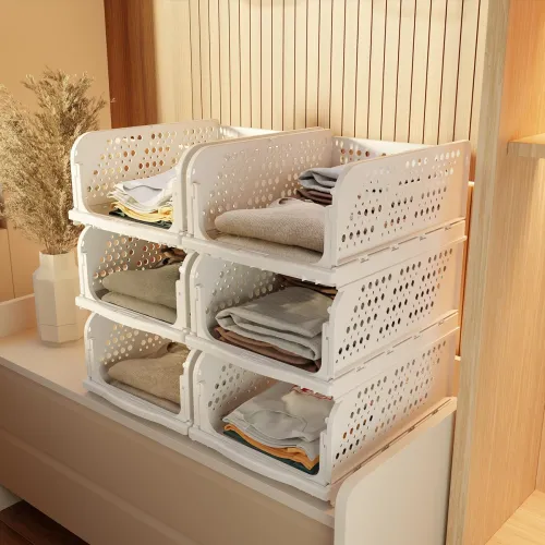 Image of amazon basics Clothes Organizer for Wardrobe 6 Pieces,