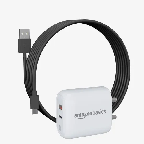 Image of Amazon Basics Dual‑Port 38w Charger + USB‑C Cable