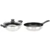amazon basics DuraKoat 2 pcs Impact Bottom Stainless Steel with Nonstick Coating Cookware Sets