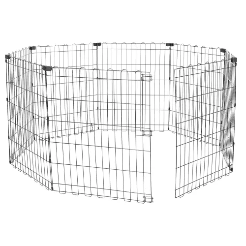 Image of amazon basics Foldable Metal Pet Dog Exercise Fence Pen - 60 x 60 x 30 Inches