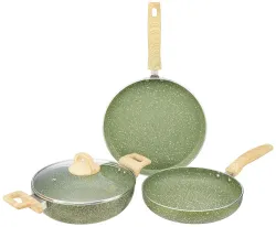 Amazon Basics Granite Non Stick 3 Pcs Cookware Set