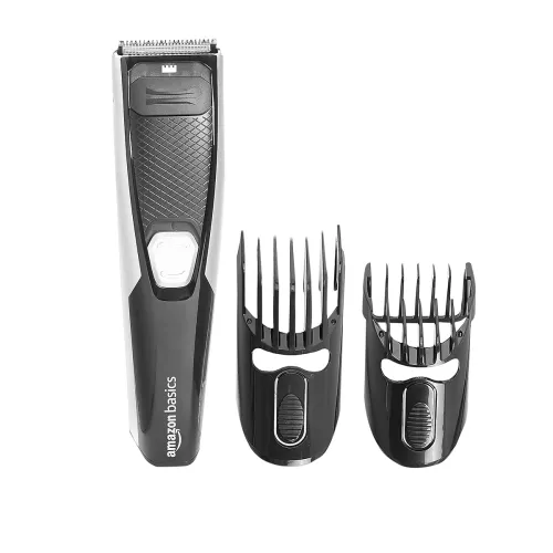 Image of amazon basics Men Rechargeable Beard Trimmer With Multiple Length Settings - 60 Minutes