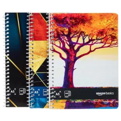 amazon basics Metal Spiral Notebooks A5 Size 160 Sheet
