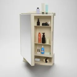 Amazon Basics Plastic Multipurpose Wall-Mounted Storage Cabinet with Mirror