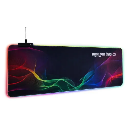 Image of Amazon Basics RGB Mousepad with Wrist Support