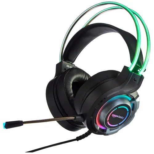 Image of amazon basics RGB Wired Gaming On Ear Gaming Headphone
