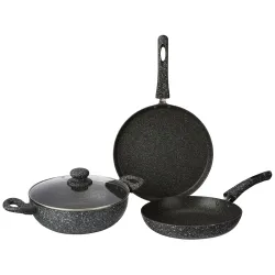 Amazon Basics Rock 3-Piece Non-Stick Cookware Set