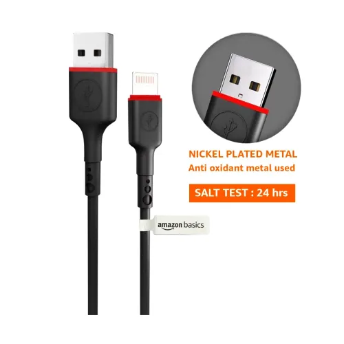 Image of amazon basics TPE USB Lightning Fast Charging Data Sync Cable for iPhone