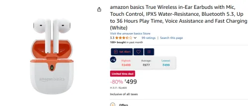 Image of amazon basics True Wireless Earbuds