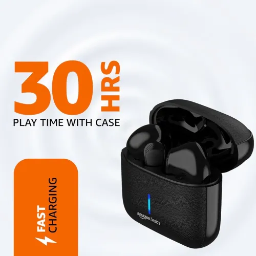 Image of amazon basics True Wireless in-Ear Earbuds with Mic, 10MM Dual Drivers