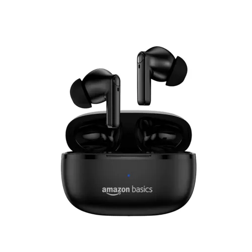 Image of Amazon Basics True Wireless in‑Ear Earbuds (Black, Dual 10 mm Drivers)