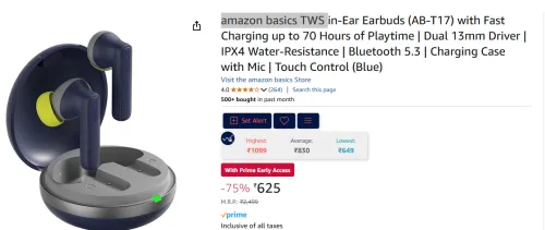 Image of amazon basics TWS in-Ear Earbuds