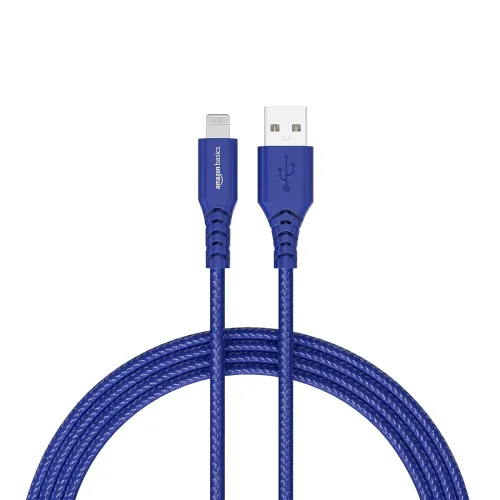 Image of Amazon Basics USB A to Lightning PVC Molded Nylon MFi Certified Charging Cable