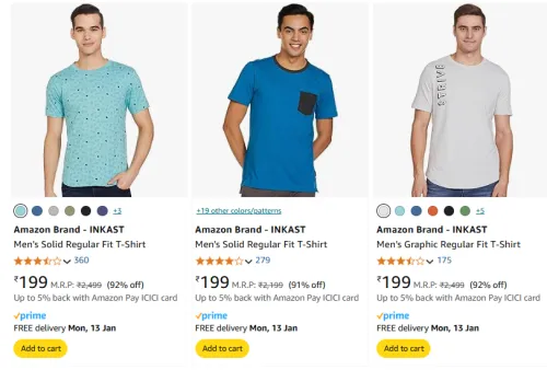 Image of Amazon Brand - INKAST Men Fashion T-shirt Starts @ ₹199