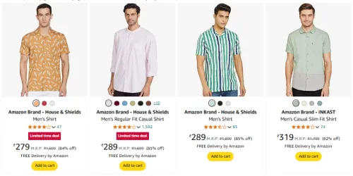 Image of Amazon Brand Men Shirt Starting At ₹279