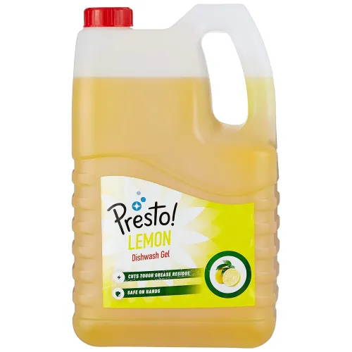 Image of Amazon Brand - Presto! Dishwash Gel | Lemon | 5 Litre Refill Can |