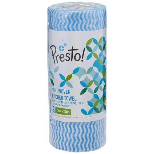 Image of Amazon Brand - Presto! Non-Woven Kitchen Towel Roll 80 Pulls Lint-Free & Residue-Free