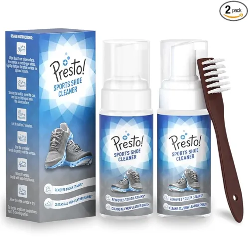Image of Amazon Brand - Presto! Sports Shoe Cleaner With Brush | 300 ml | 150 ml x 2 Packs