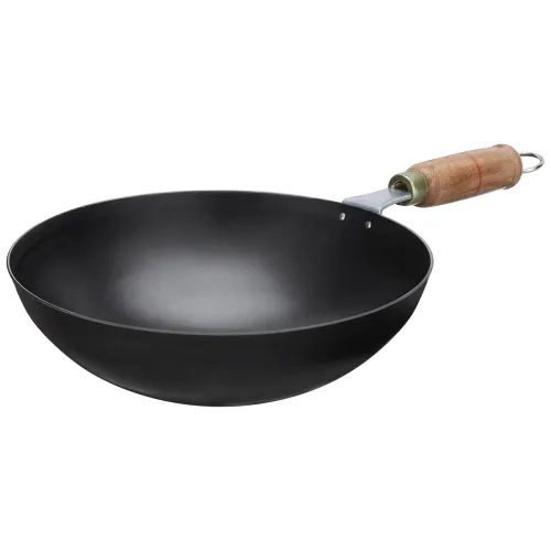 Image of Amazon Brand - Solimo Sheet Metal Iron Wok 24 cm (Black)