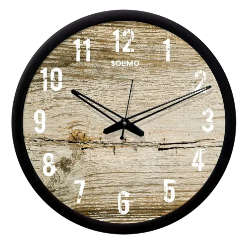Image of Amazon Brand - Solimo 12-inch Contemporary Plastic & Glass Wall Clock