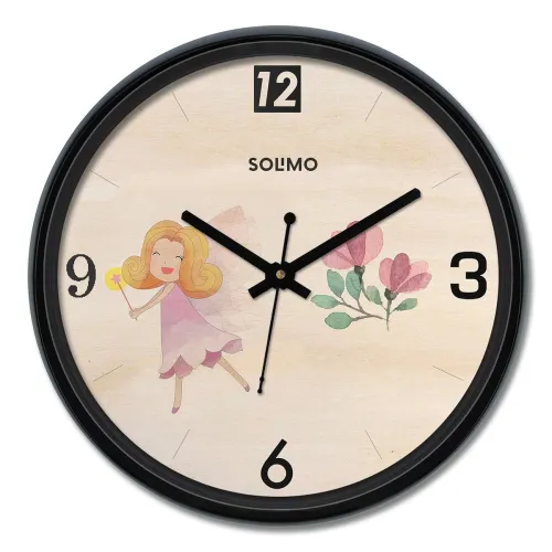 Image of Amazon Brand - Solimo 12-inch Plastic & Glass Wall Clock