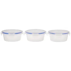 Amazon Brand - Solimo 3-Piece Airtight Plastic Kitchen Storage
