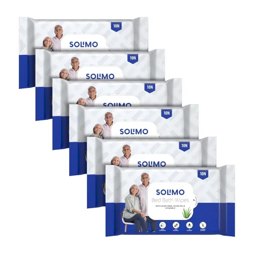 Image of Amazon Brand - Solimo Adult Bed Bath Wipes