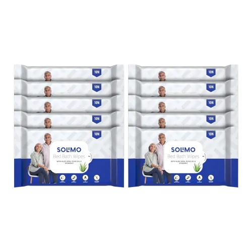 Image of Amazon Brand - Solimo Adult Bed Bath Wipes Count 100