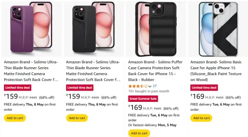 Image of Amazon Brand - Solimo Apple iPhone 15 Cover Starting At @₹159