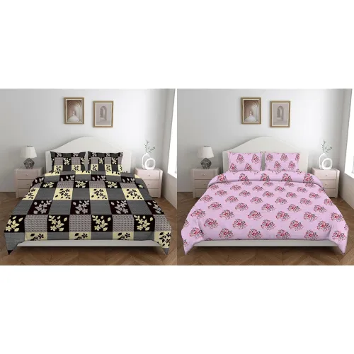 Image of Amazon Brand - Solimo Bedsheet Double Bed with 2 Pillow Covers, 80-85 GSM, Set of 2