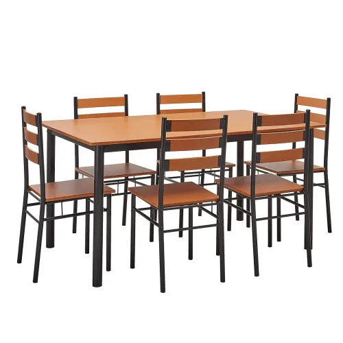 Image of Amazon Brand -Solimo Carina Engineered Wood & Metal 6 Seater Dining Set