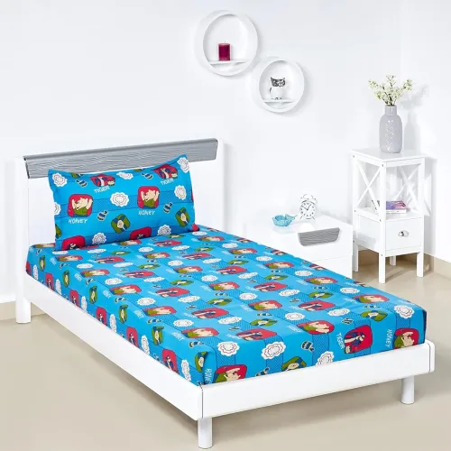 Image of Amazon Brand - Solimo Cartoon 120 TC Cotton Single Bedsheet