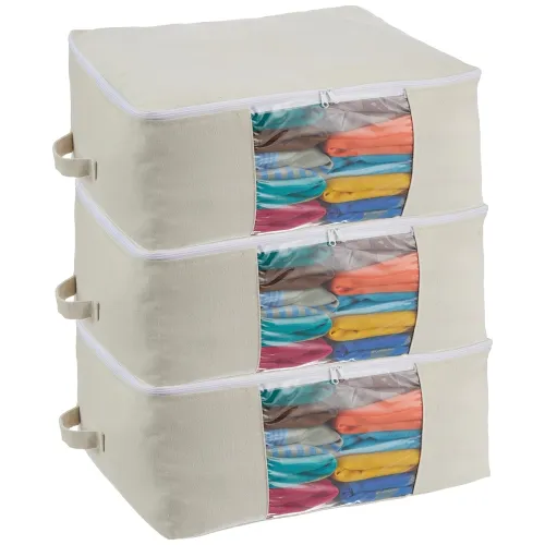 Image of Amazon Brand - Solimo Cotton Saree Storage Bag