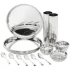 Amazon Brand - Solimo Dinner Set | Stainless Steel | Mirror Finish | Set of 36