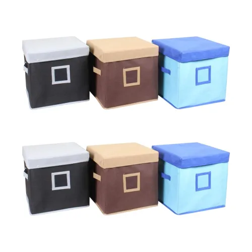 Image of Amazon Brand - Solimo Fabric Storage Box with Lid