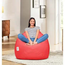 Amazon Brand - Solimo Faux Leather Xxxl Bean Bag Cover (Pink)
