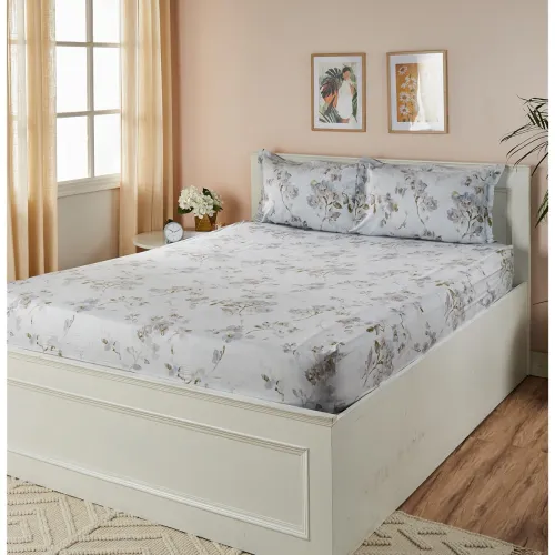 Image of Amazon Brand - Solimo Fitted Double Bedsheet with 2 Pillow Covers