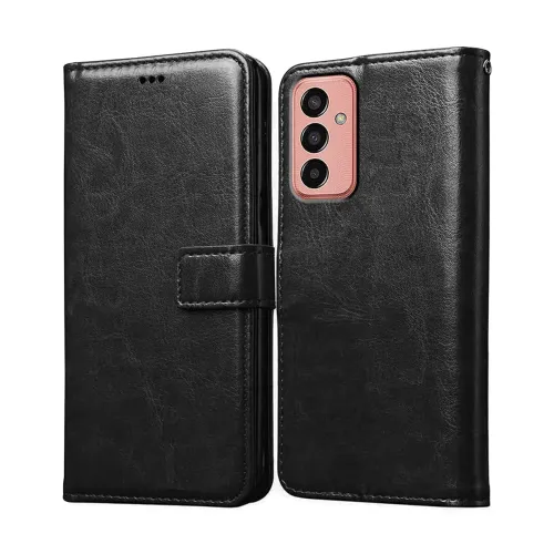 Image of Amazon Brand- Solimo Flip for Samsung Galaxy M13 4G (Leather_Black)