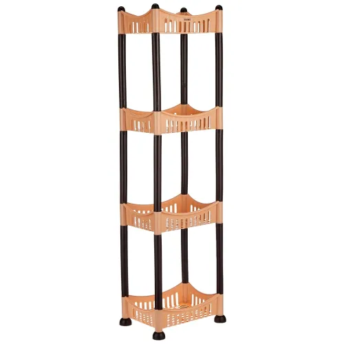 Image of Amazon Brand - Solimo Four-Tier Multipurpose Plastic Rack for Kitchen.