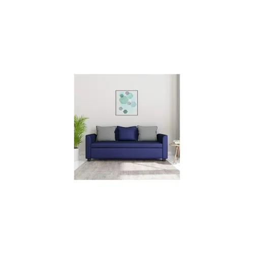 Image of Amazon Brand - Solimo Nigella Fabric 3 Seater Sofa (Blue)